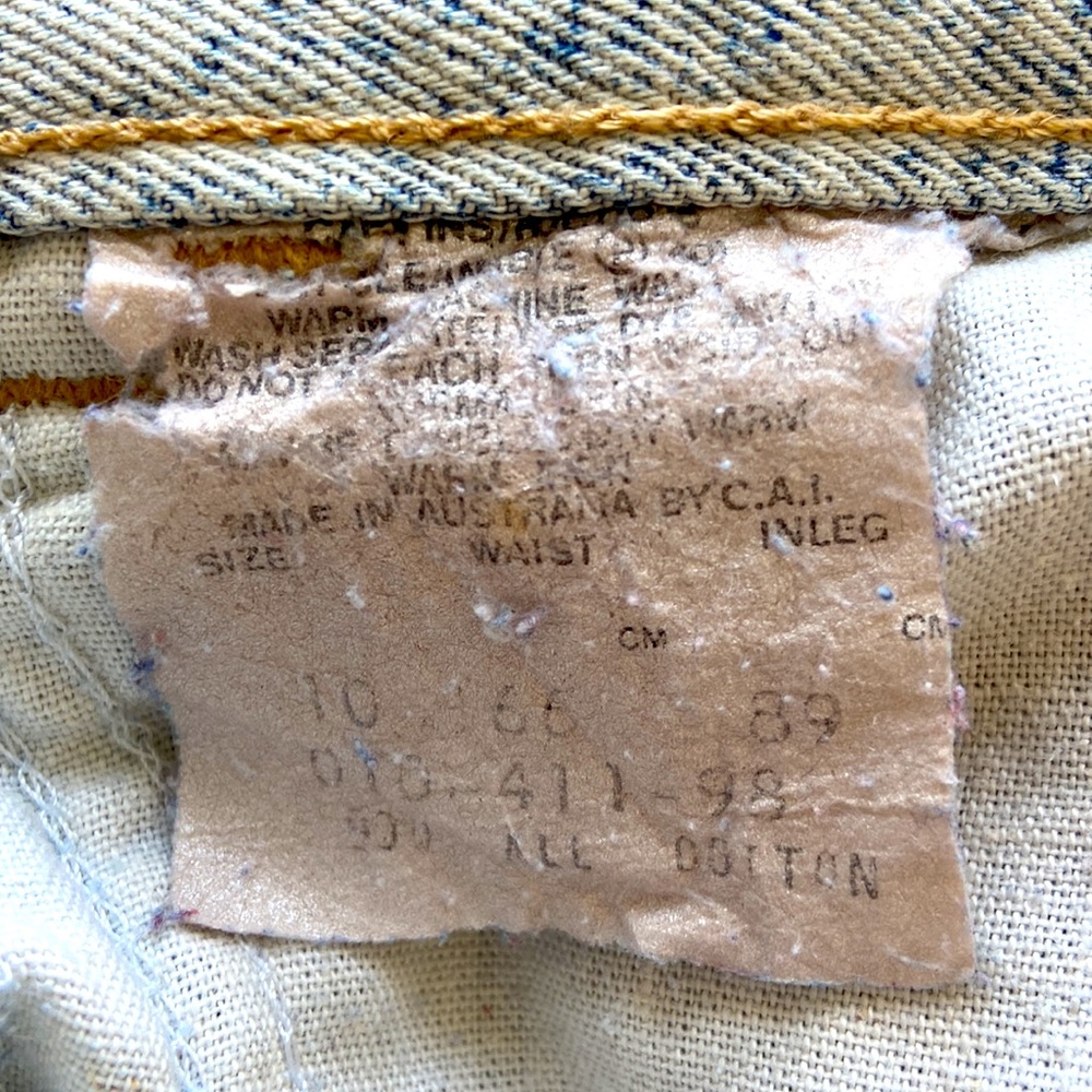 Vintage 1980s Acid Wash Denim A-Line Midi Skirt Sz 8 - Picture 8 of 8